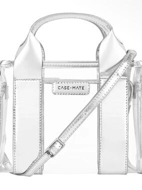 NWT Case-Mate Clear Crossbody Stadium bag Chrome $60